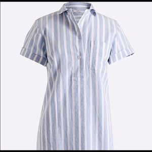 J. Crew Factory Striped Linen Shirtdress XXS